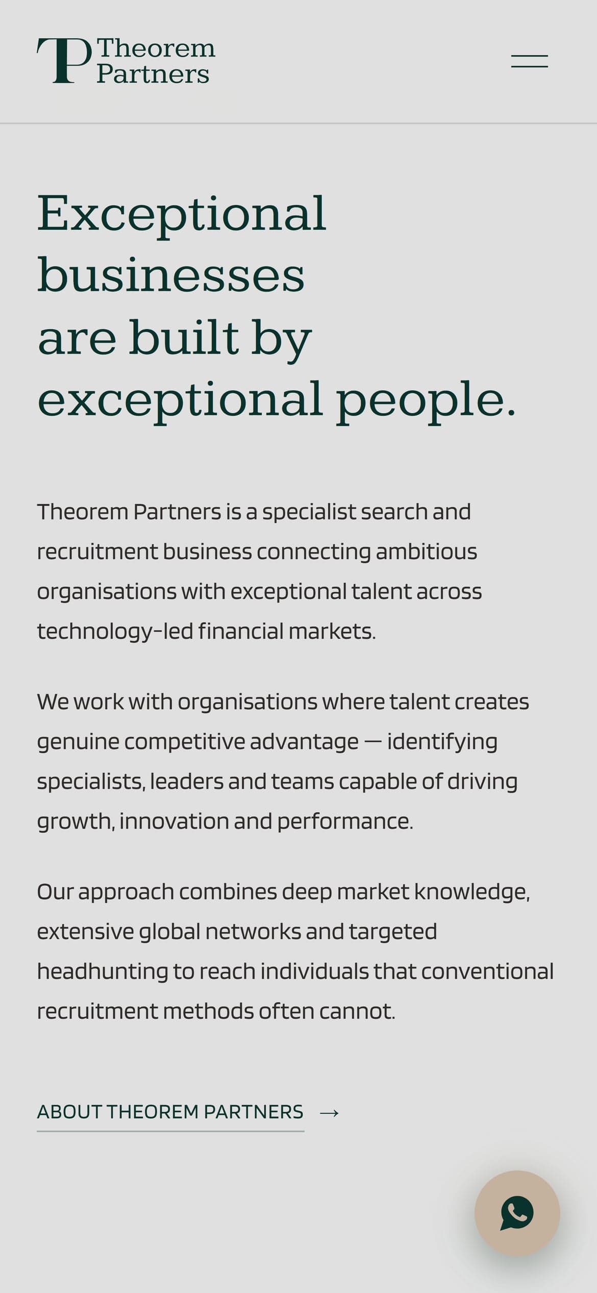 Theorem Partners mobile screenshot