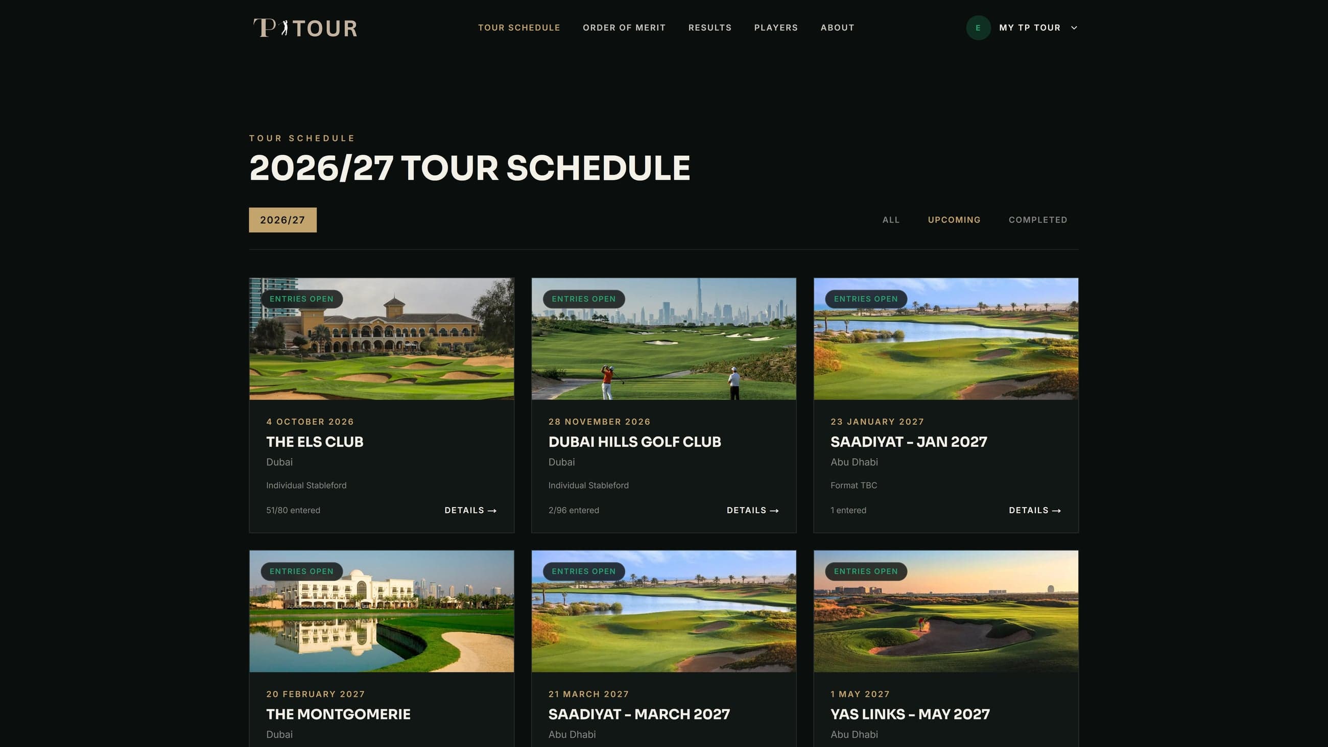 TP Tour additional screen