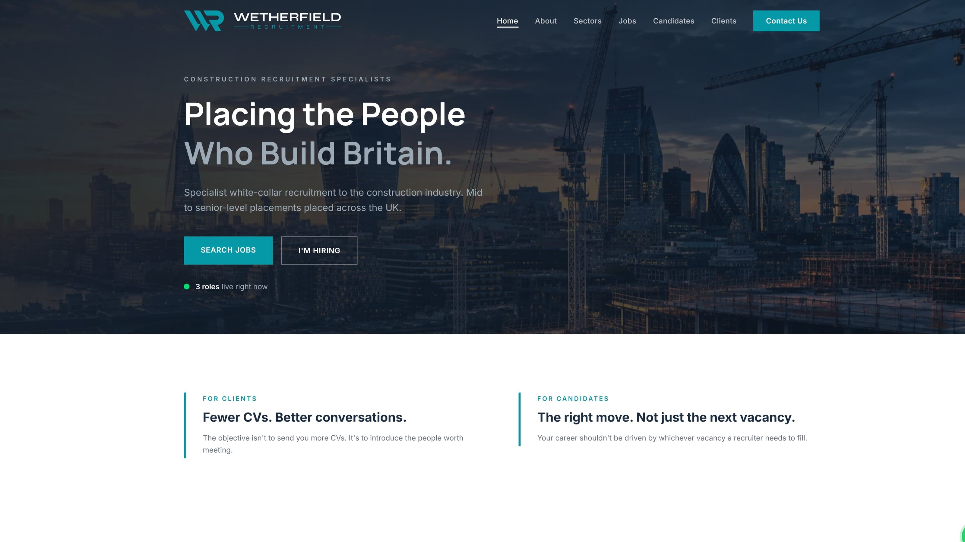 Wetherfield Recruitment desktop screenshot