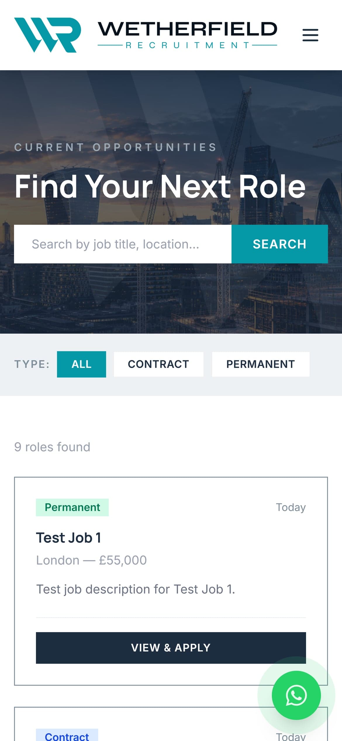 Wetherfield Recruitment mobile screenshot